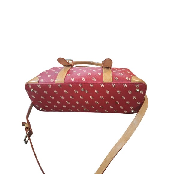 Dooney & Bourke Red Pebbled Leather Handbag Removable Strap - Picture 5 of 12